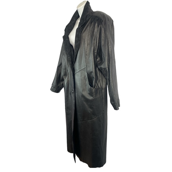 Global Identity G-III Vintage Long Leather Jacket Size Large - Picture 2 of 8